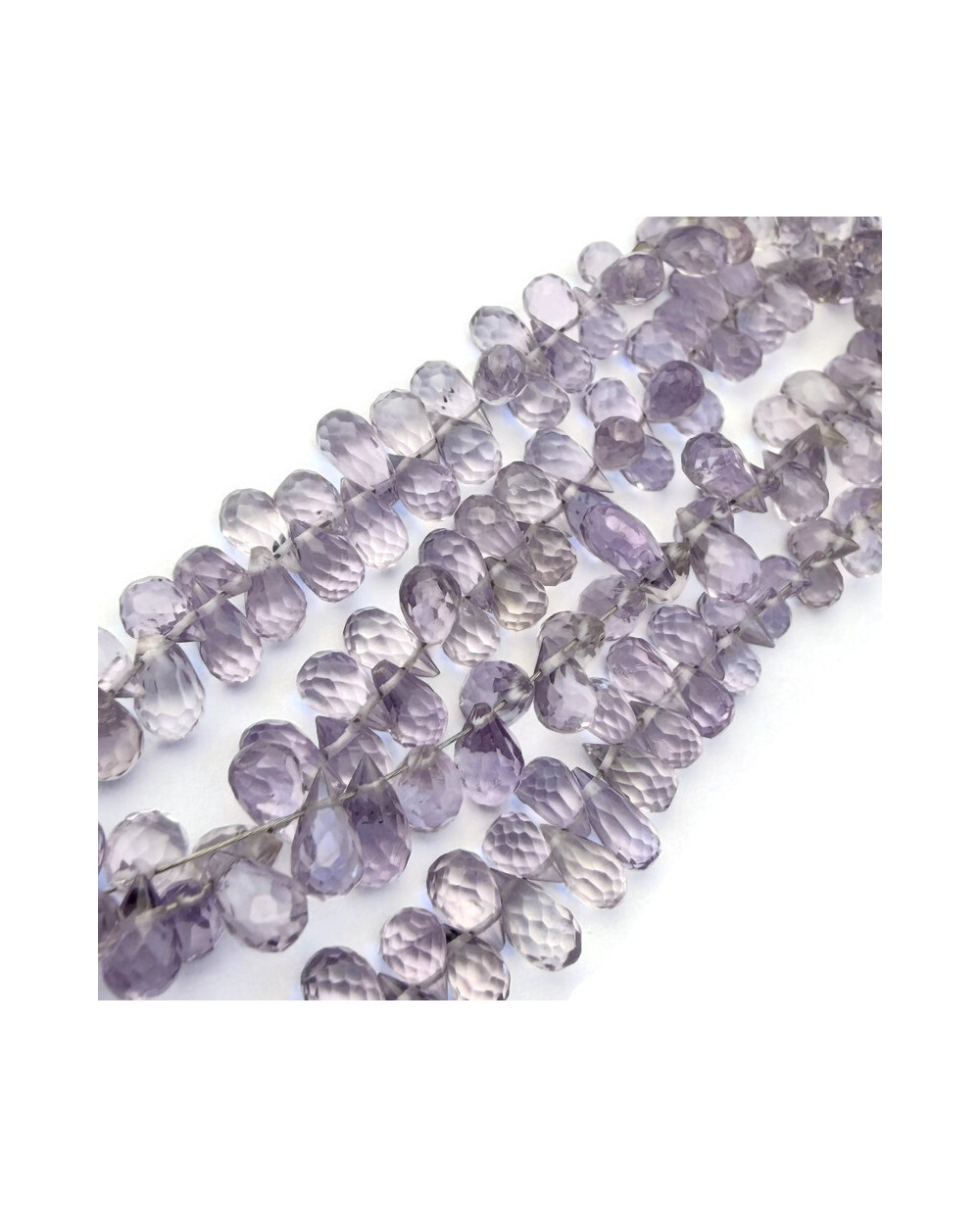 Kamień naturalny Ametyst briolette szlifowane ok 6x4mm - 10 sztuk