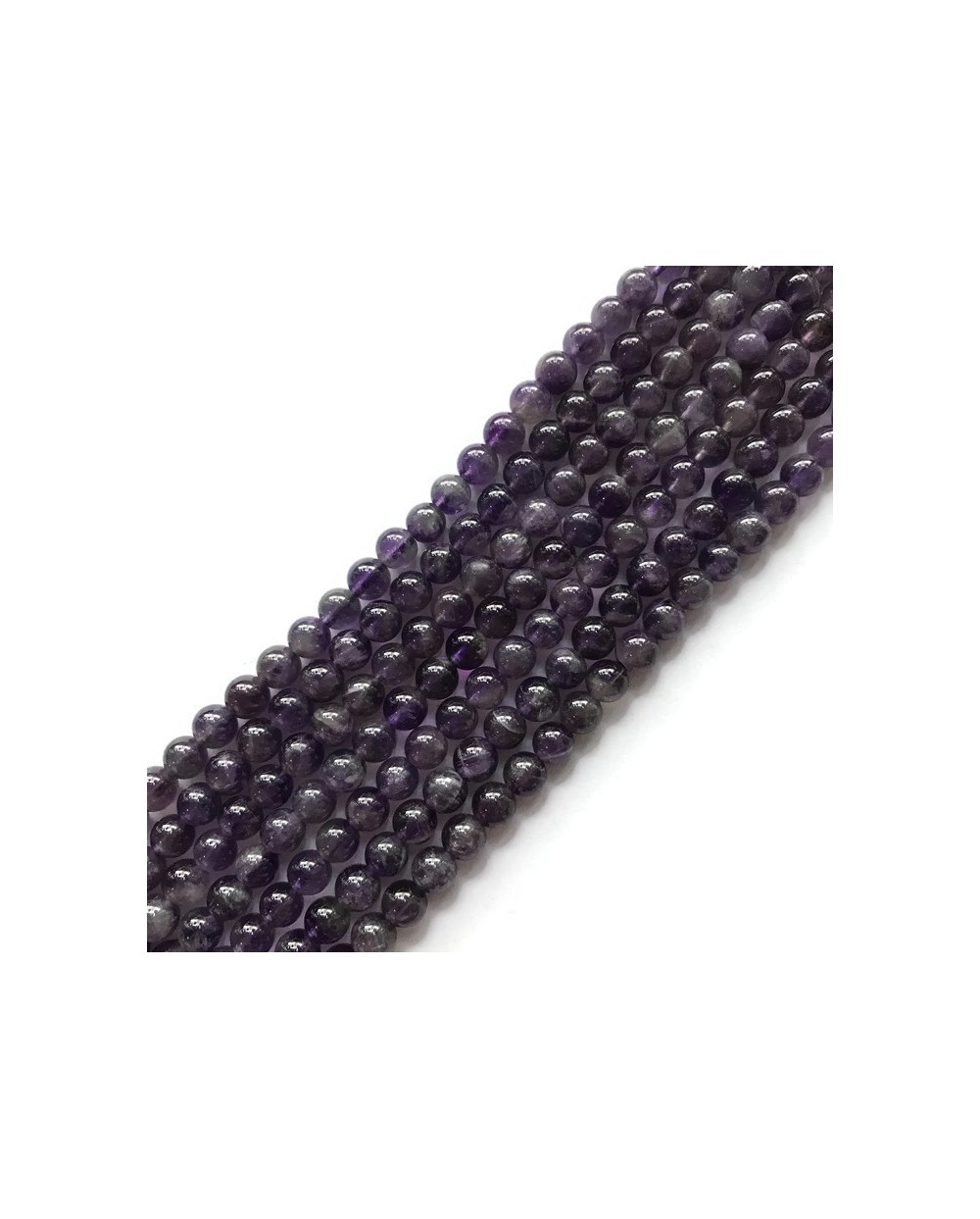 Ametyst kulka 6mm fiolet sznurek