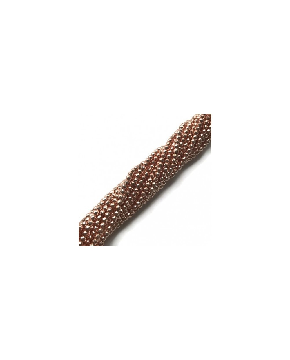 Hematyt kulka 3mm fasetowany rose gold sznurek