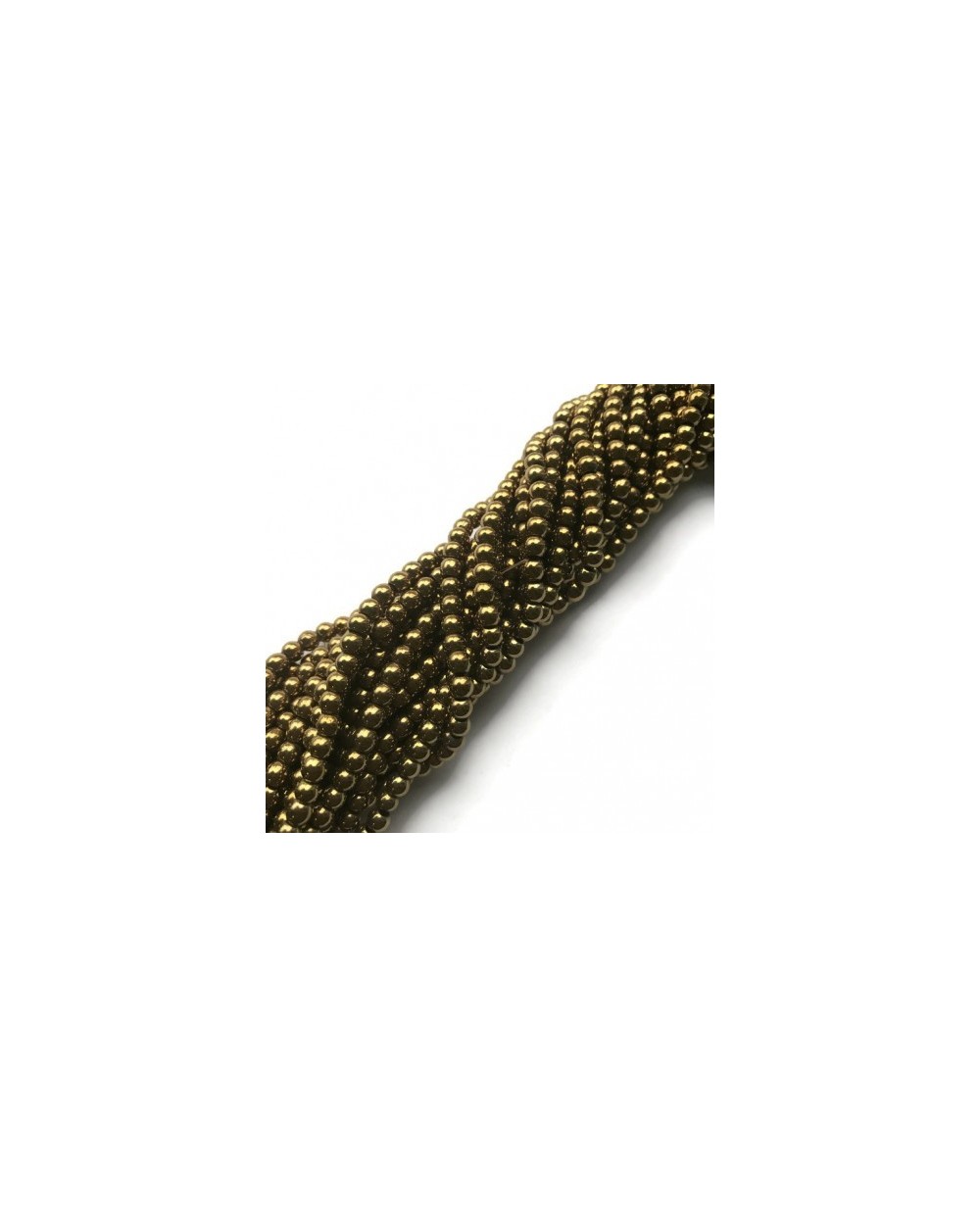 Hematyt kulka 3mm złoty sznurek