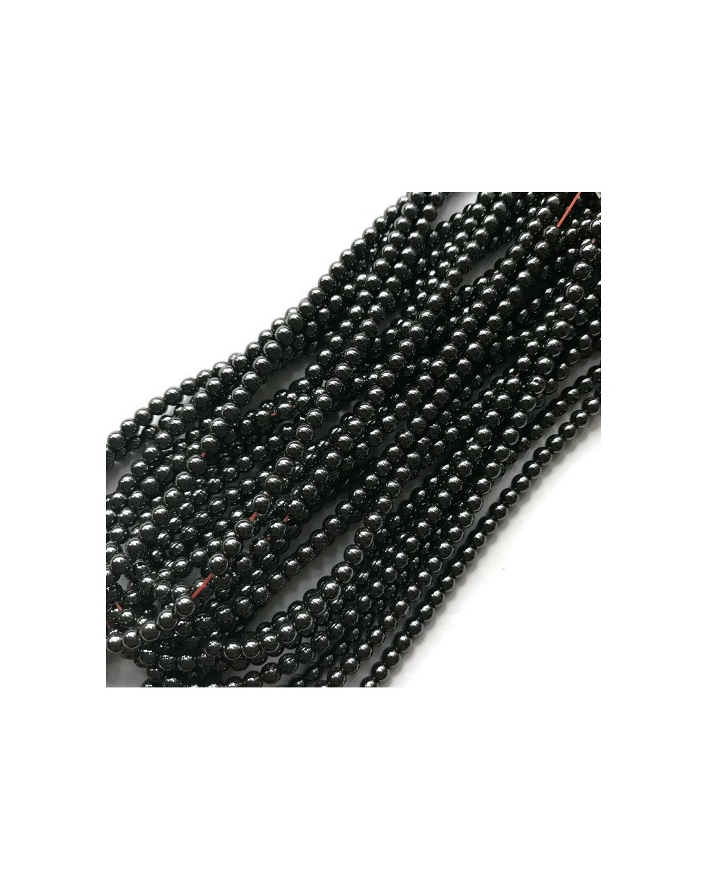 Hematyt kulka 3mm czarny sznurek