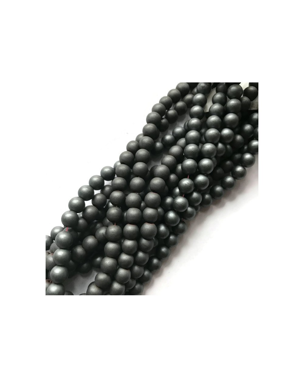 Hematyt kulka 6mm czarny sznurek
