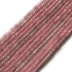Jadeit oponka 4x3mm róż sznurek
