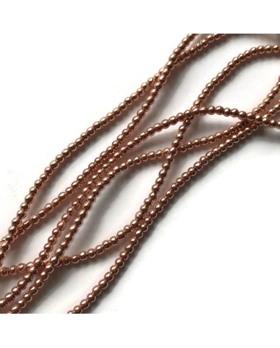 Hematyt kulka 2mm rose gold sznurek