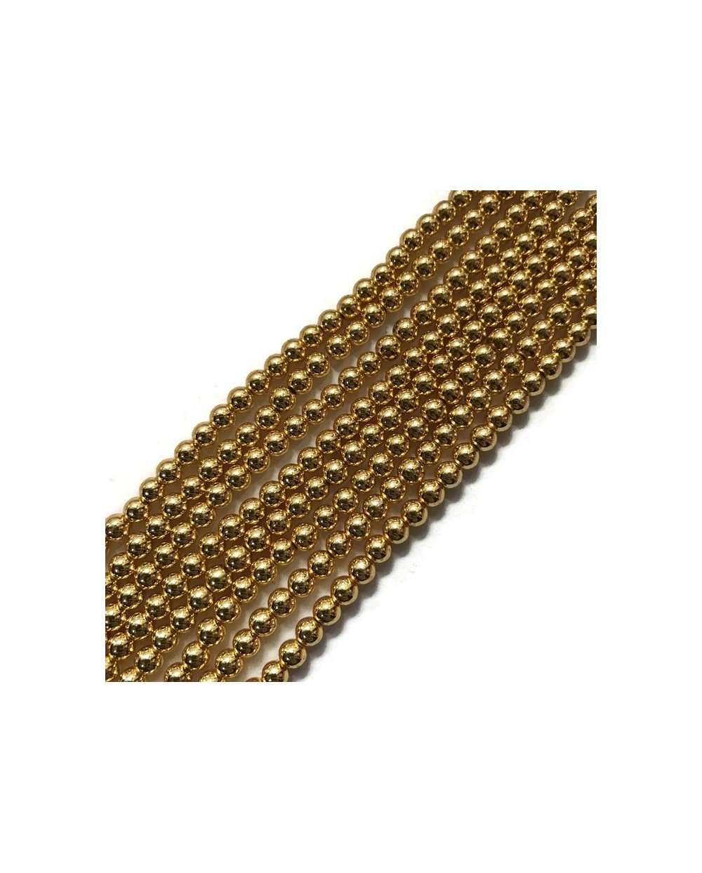 Hematyt kulka 4mm light rose gold sznurek
