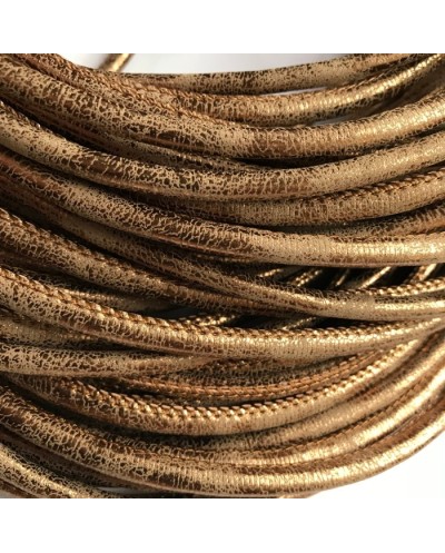 Rzemień szyty 6x7mm-przecierany miedziany