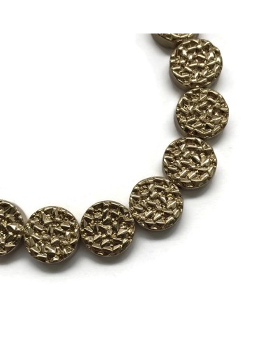 Hematyt kaboszon okrągły 12x4,5mm light rose gold