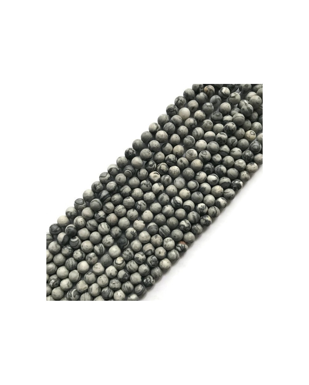 Jaspis kulka 4mm szary sznurek