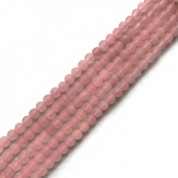 Kwarc różowy kulka 4mm sznurek