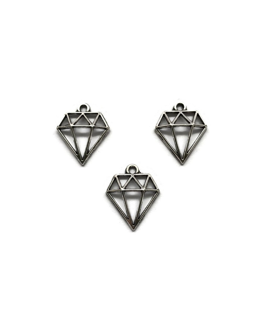Zawieszka diamencik 19x16mm cyna