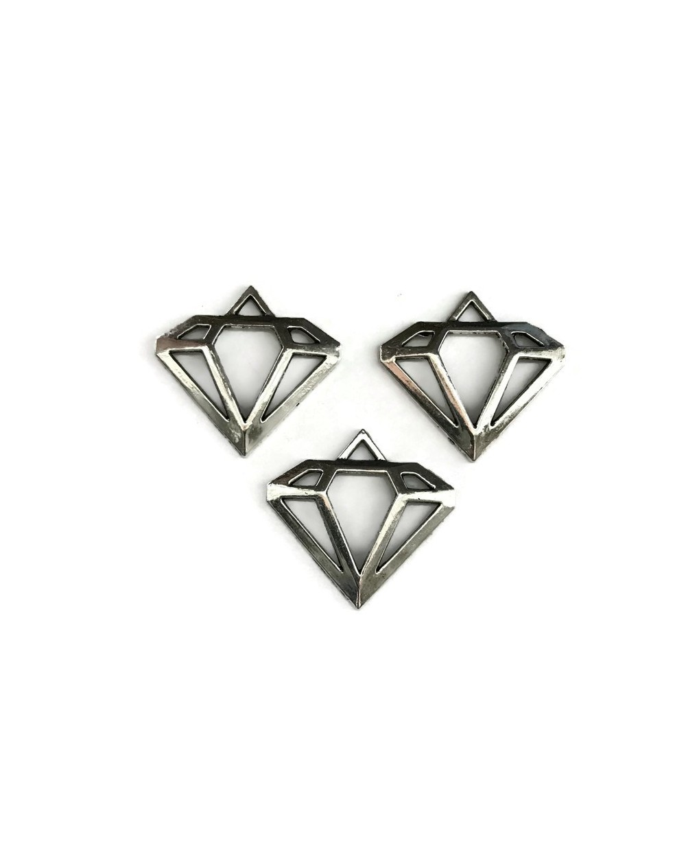 Zawieszka diamencik 30x28mm cyna