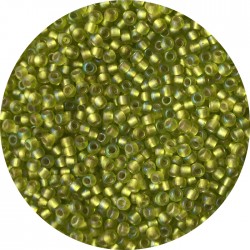 TOHO - Round 11/0 :  TR-11-2024F Frosted Rainbow Lime Green