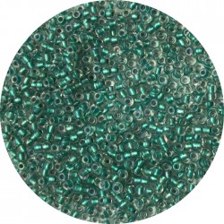 TOHO - Round 11/0 :  TR-11-264 Inside-Color Rainbow Crystal/Teal Lined