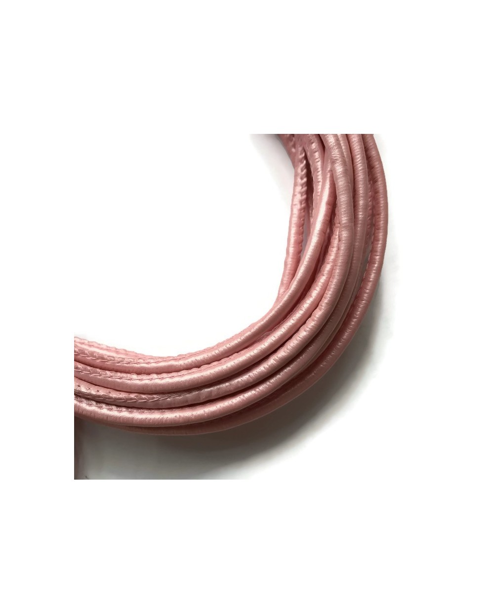 Rzemień szyty 4x6mm-pastela róż
