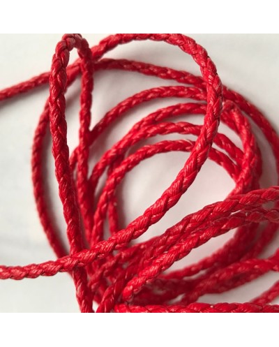 Rzemień syntetyczny pleciony 3mm - czerwony