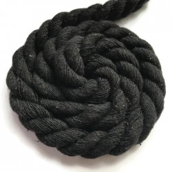 Sznurek sznur lina skręcana bawełna 10mm czarny