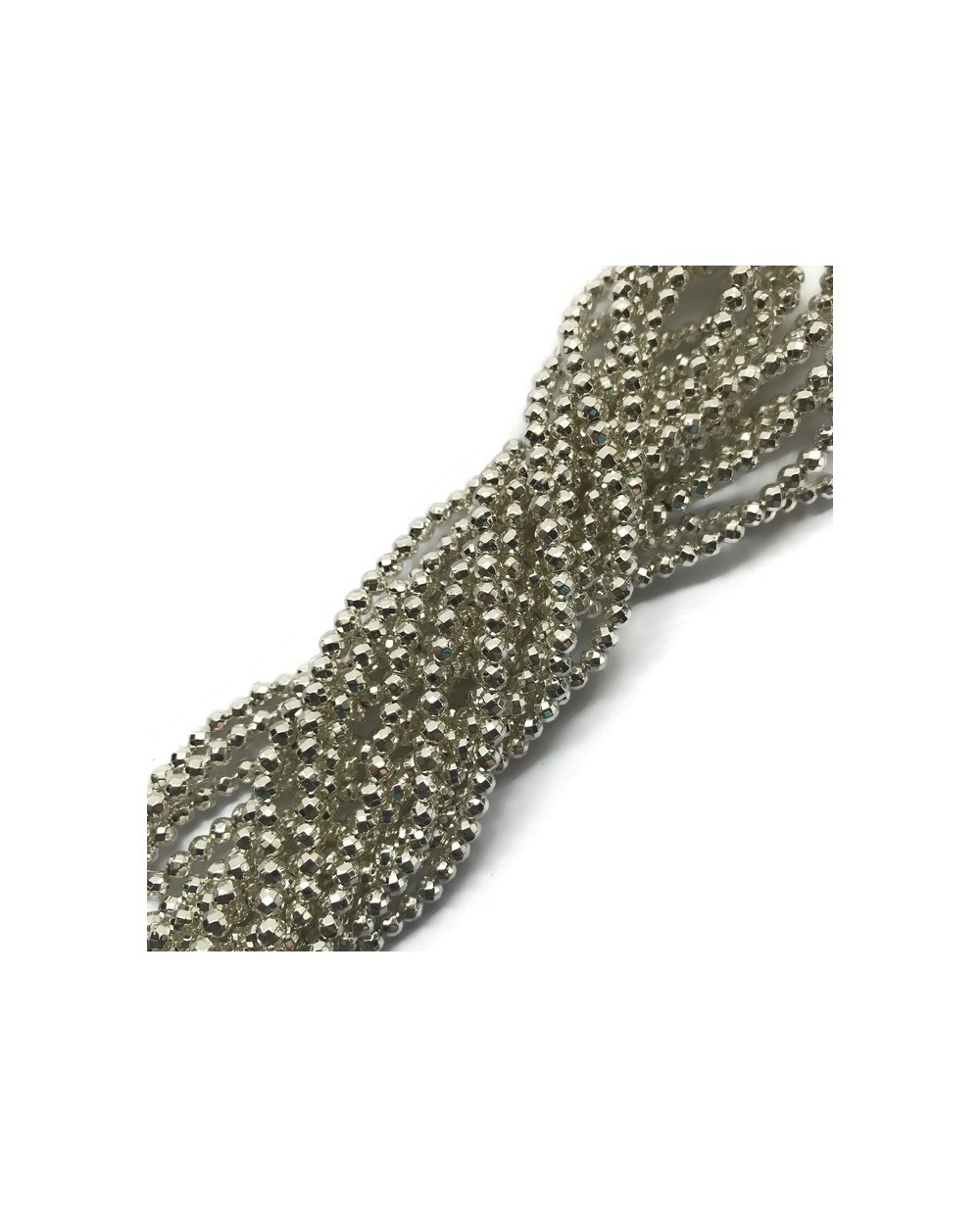 Hematyt kulka 3mm jasno srebrny sznurek