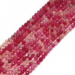Agat kulka 4mm różowy sznurek