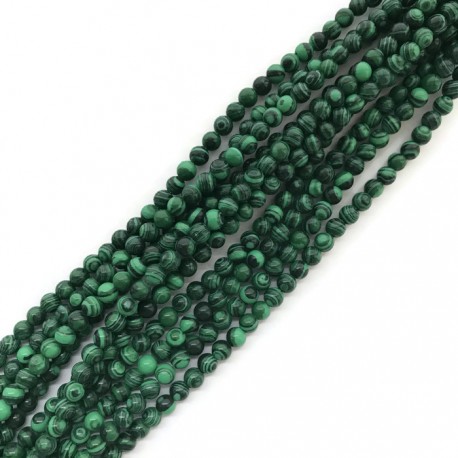 Malachit kulka 4mm zielony sznurek