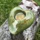 Świecznik ceramiczny w kształcie serca zielony