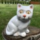 Kotek ceramiczny, biały, kot z ceramiki