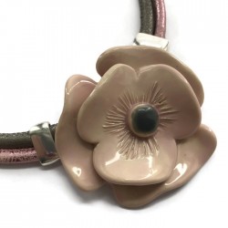 Naszyjnik z ceramiki Kwiat, różowy SILVA