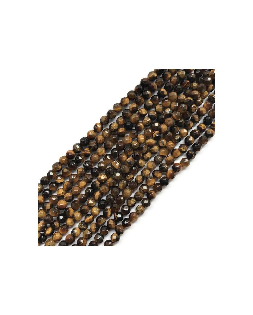 Tygrysie oko kulka 4mm brązowy sznurek