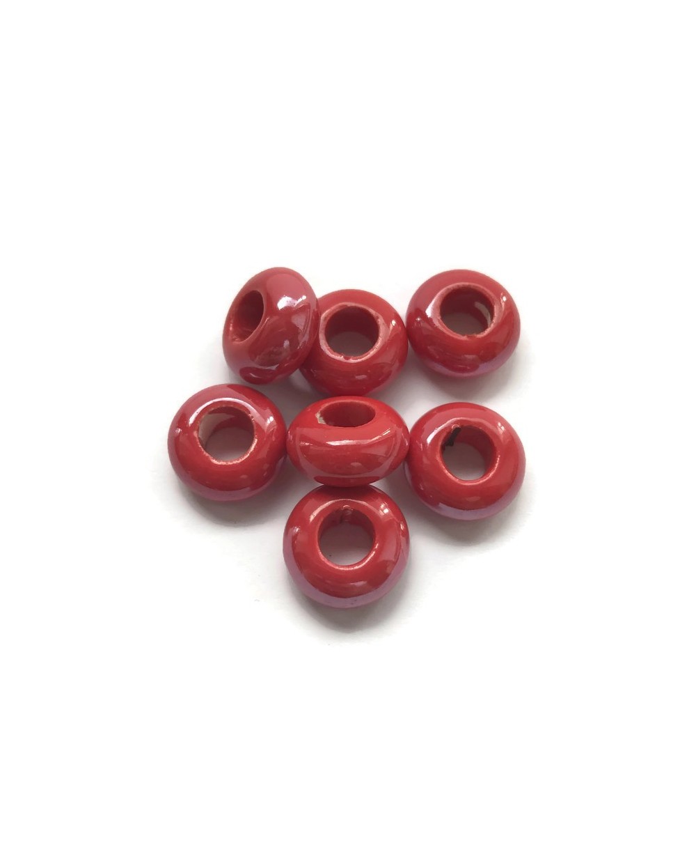 Przekładka ceramiczna oponka 13x6mm czerwony