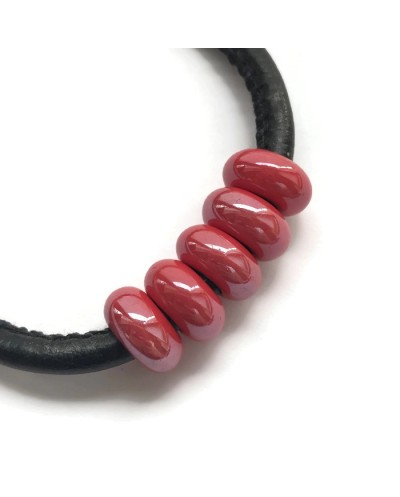 Przekładka ceramiczna oponka 13x6mm czerwony