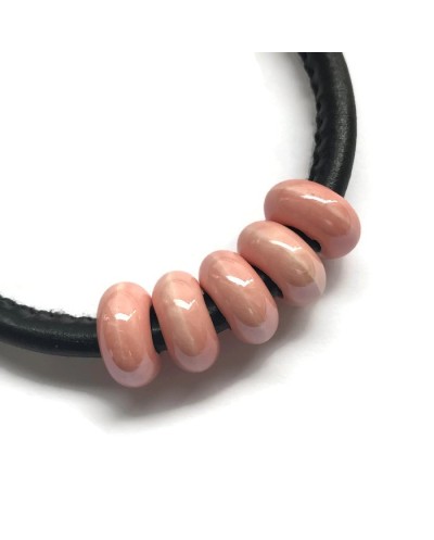 Przekładka ceramiczna oponka 13x6mm róż