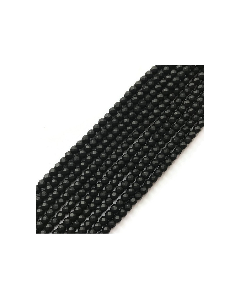 Jadeit kulka fasetowana 4mm sznurek czarny