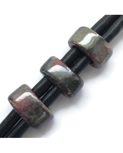 Koralik przekładka ceramiczna 20x10mm ciemny szary-róż