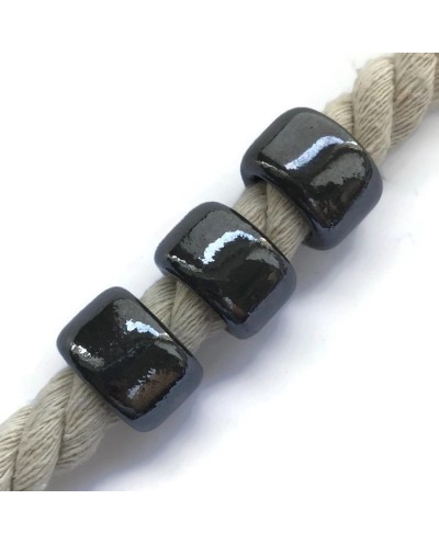 Koralik przekładka ceramiczna 24x14mm grafit