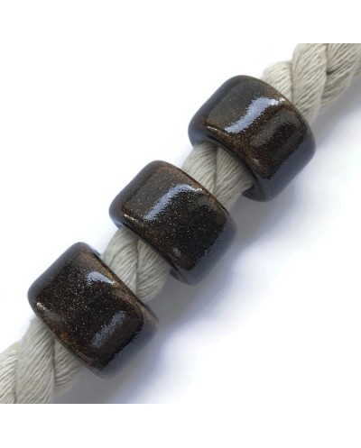 Koralik przekładka ceramiczna 24x14mm brąz