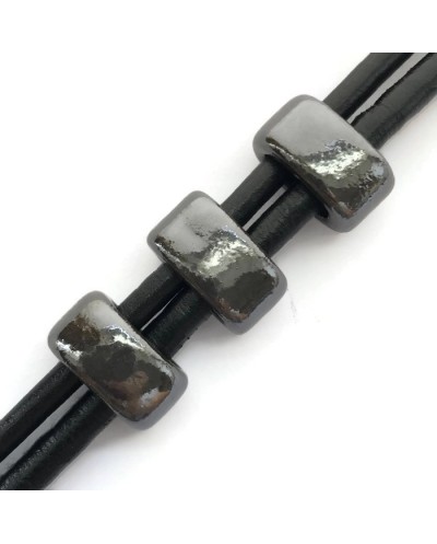 Koralik przekładka ceramiczna 20x10mm hematytowy
