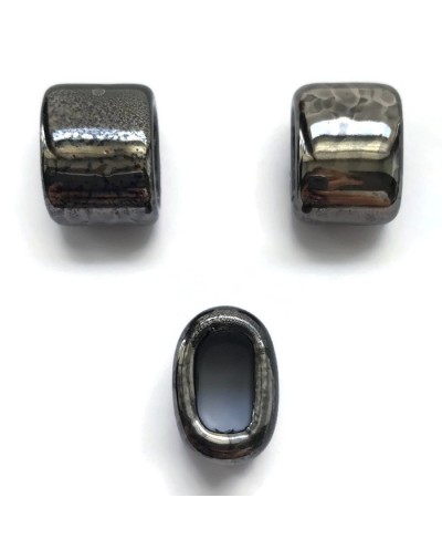 Koralik przekładka ceramiczna 20x10mm ciemny brąz