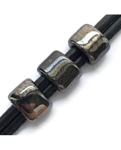 Koralik przekładka ceramiczna 20x10mm ciemny brąz