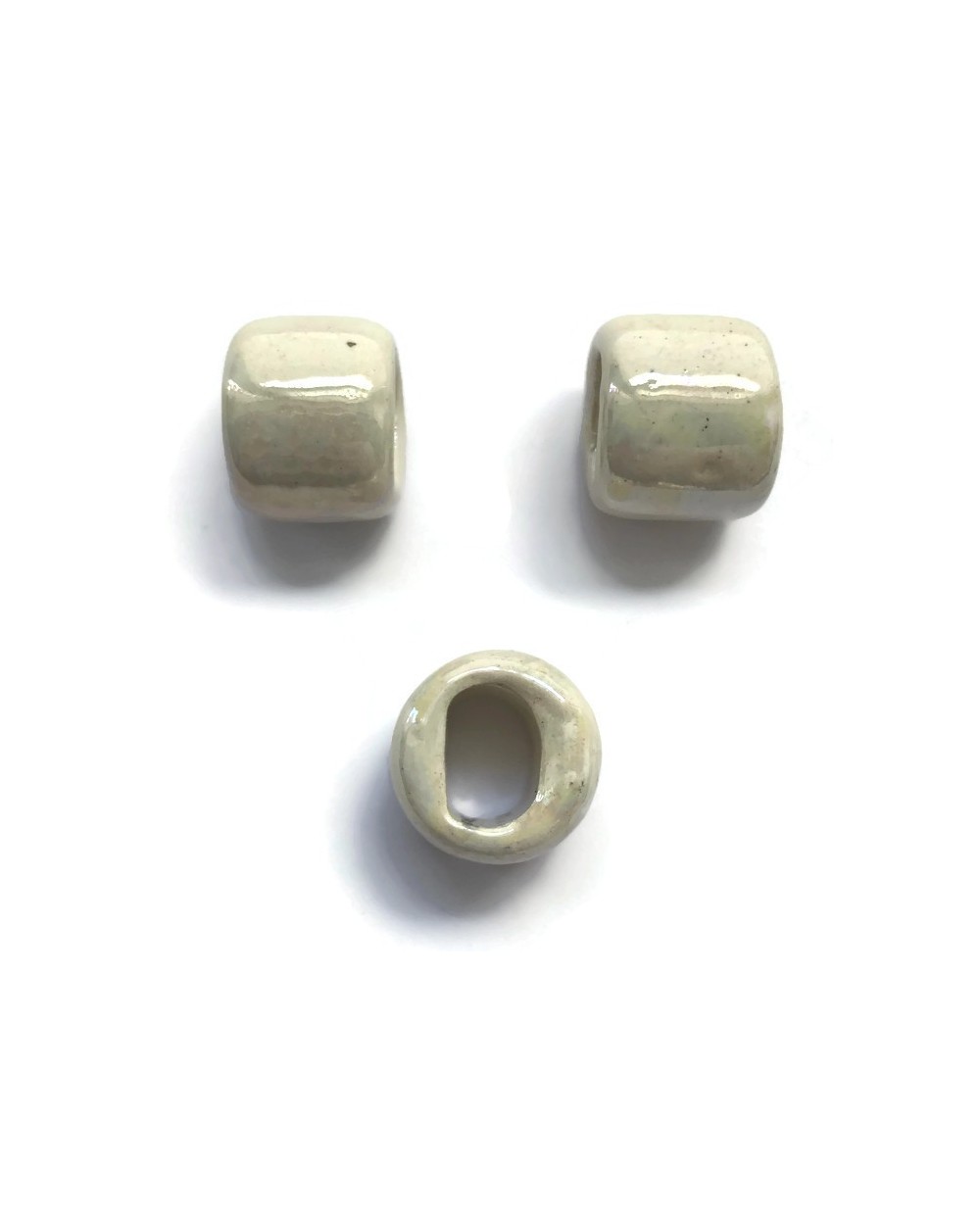 Koralik przekładka ceramiczna 17x14mm ecru