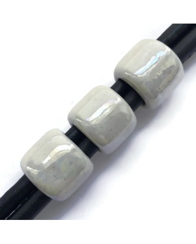 Koralik przekładka ceramiczna 17x14mm ecru