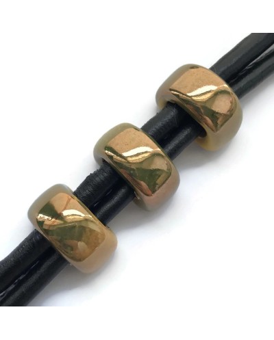 Koralik przekładka ceramiczna 20x10mm żółty mix