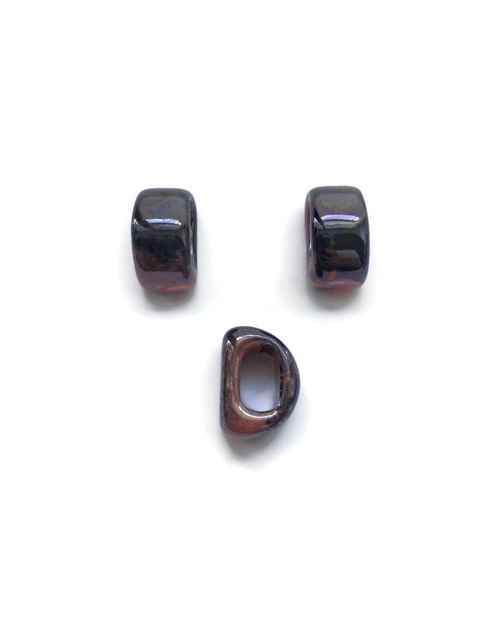 Koralik przekładka ceramiczna 20x10mm róż-fiolet