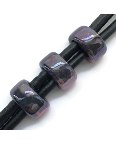 Koralik przekładka ceramiczna 20x10mm róż-fiolet