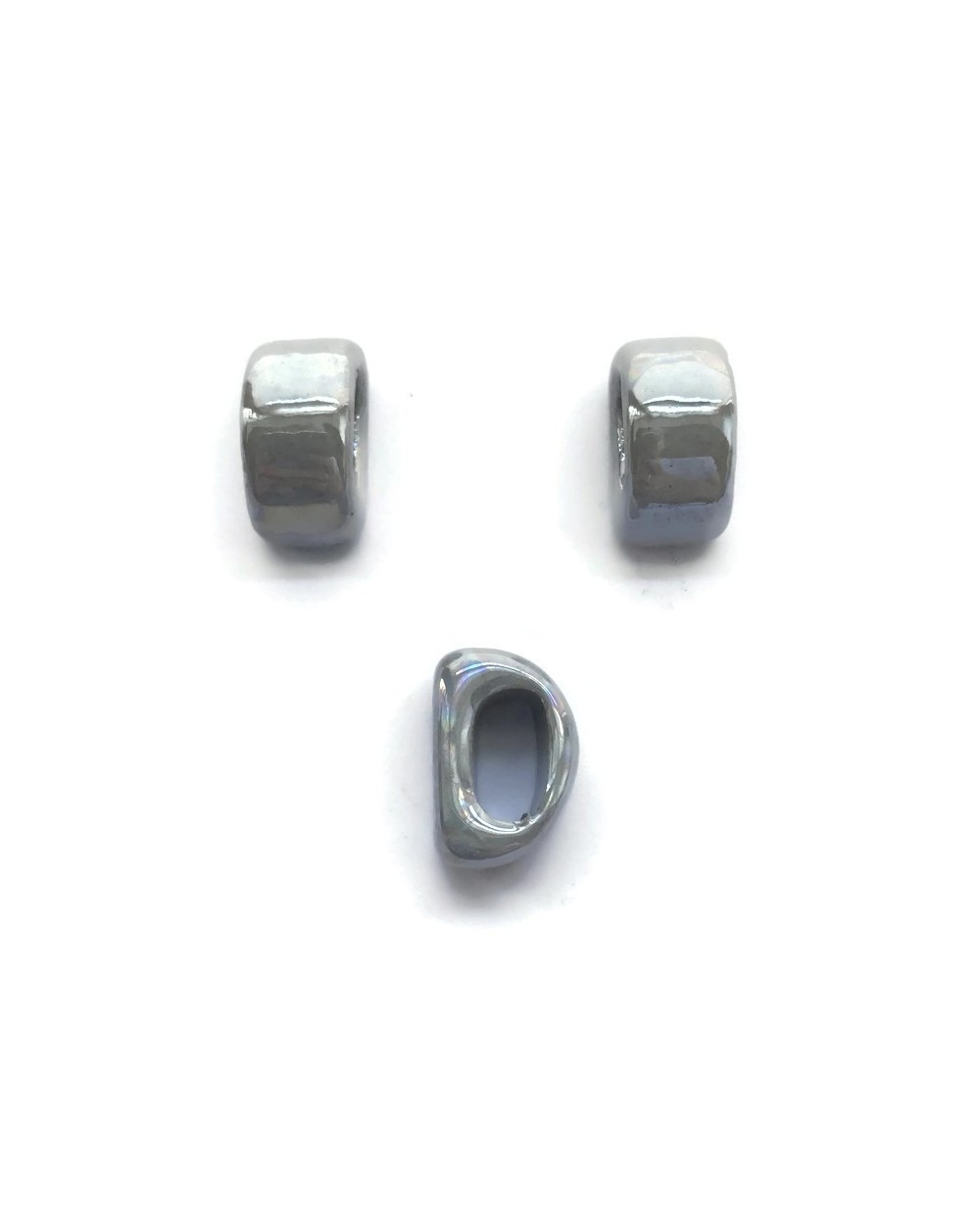 Koralik przekładka ceramiczna 20x10mm szary