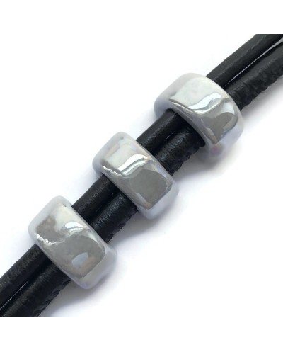 Koralik przekładka ceramiczna 20x10mm szary