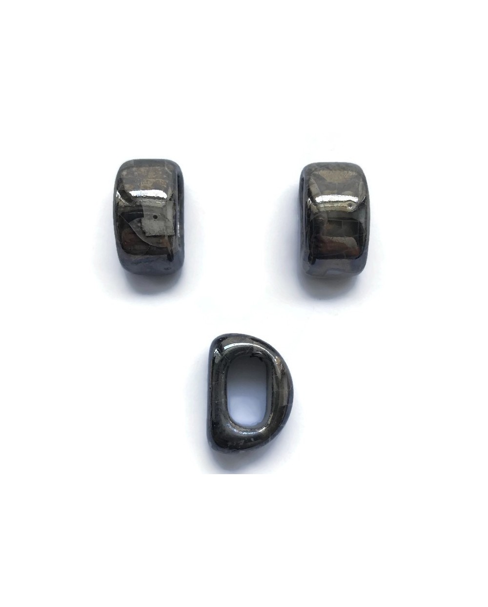 Koralik przekładka ceramiczna 20x10mm szary