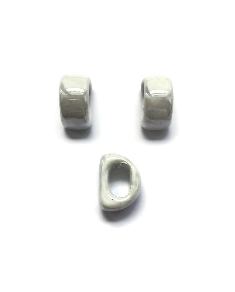 Koralik przekładka ceramiczna 20x10mm biały