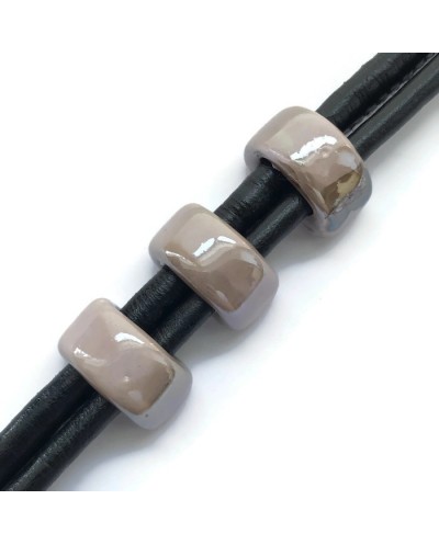 Koralik przekładka ceramiczna 20x10mm blady róż