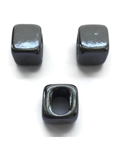 Koralik przekładka ceramiczna 15x15mm hematytowy