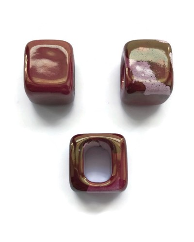 Koralik przekładka ceramiczna 15x15mm róż mix