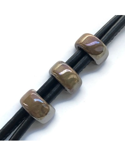Koralik przekładka ceramiczna 20x10mm jasny brąz